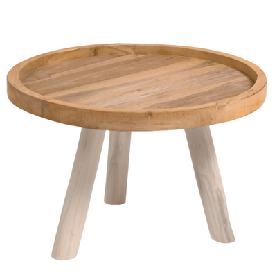 GLENDA Round solid teak wood coffee table, Ø 55 cm