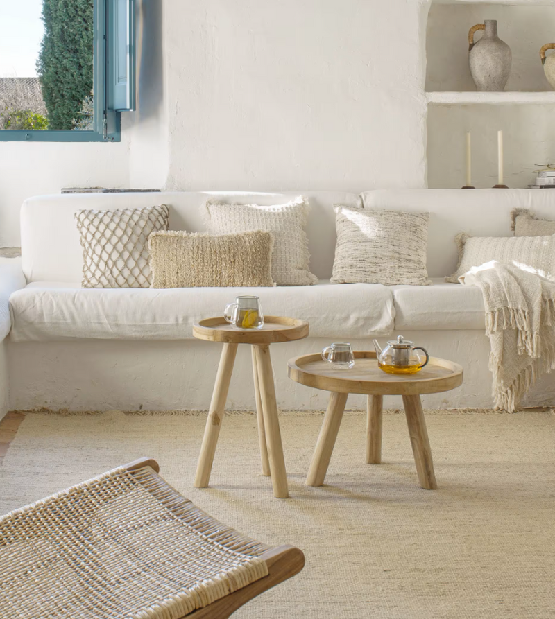 GLENDA Okrugli stolić za kavu od punog tikovine, Ø 55 cm