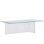 ZAREN Prozirni stolić za kavu od kaljenog stakla, 120 x 60 cm