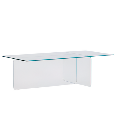 ZAREN Transparent tempered-glass coffee table, 120 x 60 cm