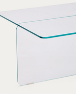 ZAREN Prozirni stolić za kavu od kaljenog stakla, 120 x 60 cm
