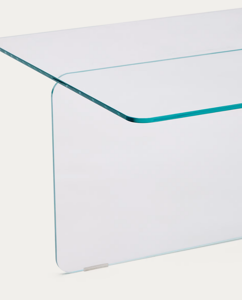 ZAREN Prozirni stolić za kavu od kaljenog stakla, 120 x 60 cm