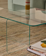 ZAREN Prozirni stolić za kavu od kaljenog stakla, 120 x 60 cm