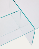 ZAREN Prozirni stolić za kavu od kaljenog stakla, 120 x 60 cm