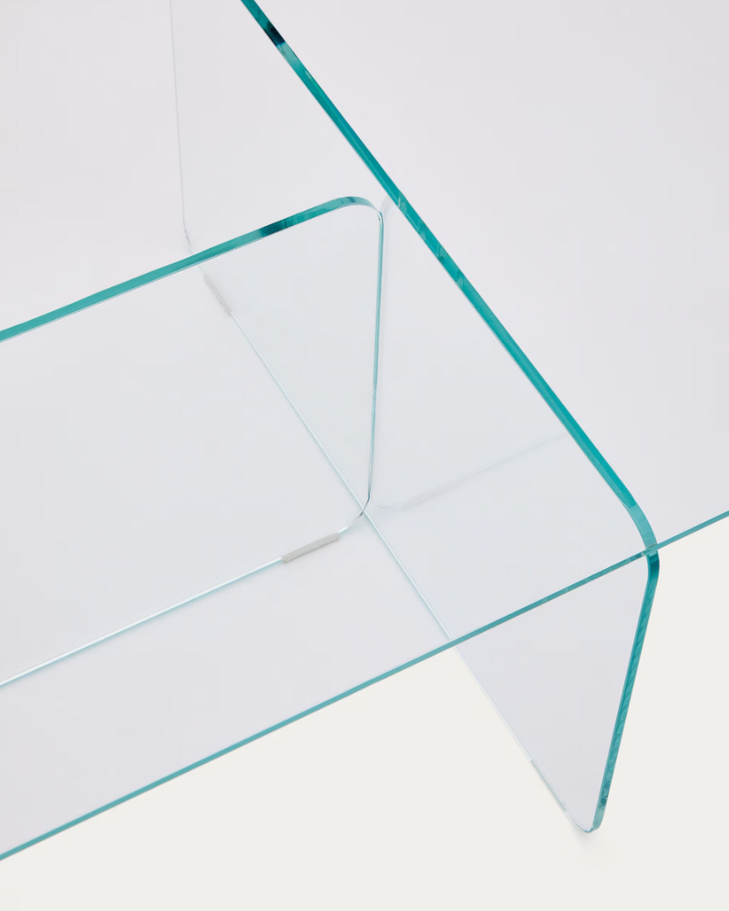 ZAREN Prozirni stolić za kavu od kaljenog stakla, 120 x 60 cm