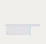 ZAREN Prozirni stolić za kavu od kaljenog stakla, 120 x 60 cm