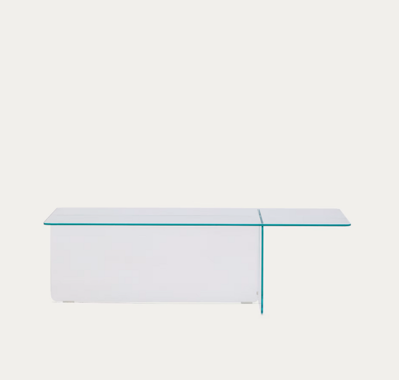 ZAREN Prozirni stolić za kavu od kaljenog stakla, 120 x 60 cm