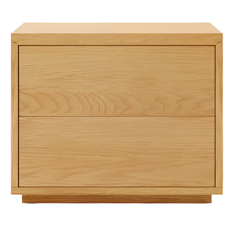 ABILEN Oak veneer and white lacquer bedside table, 53 x 44 cm, certified FSC 100%