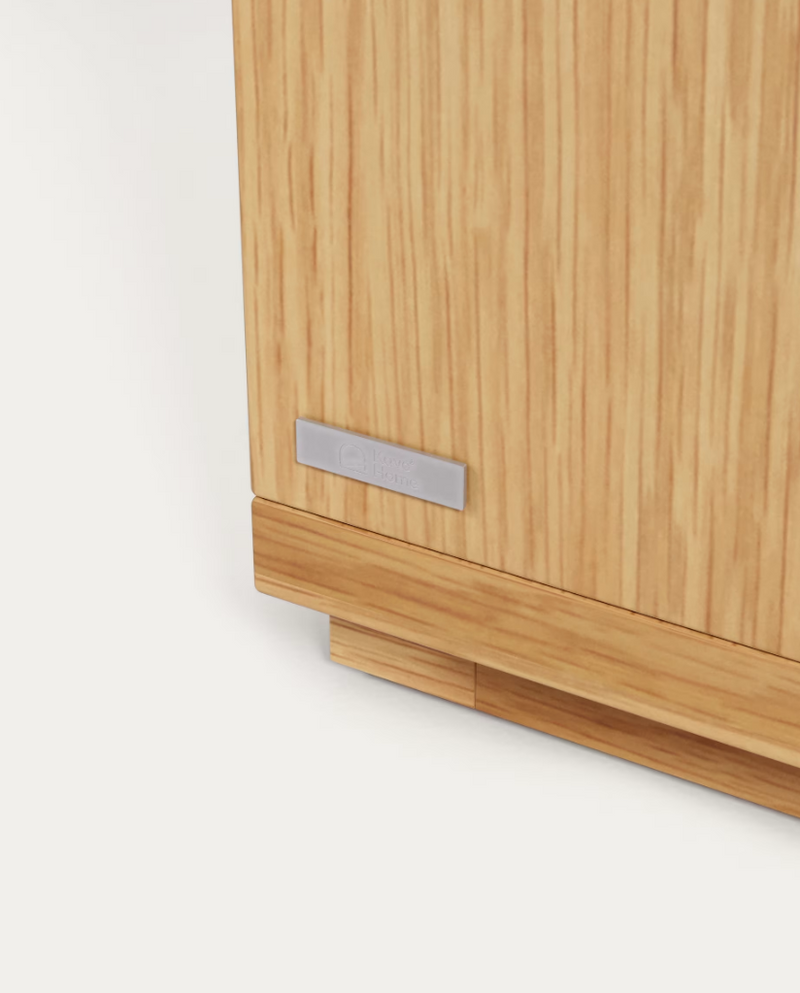 ABILEN Noćni ormarić od hrastovog furnira i bijelog laka, 53 x 44 cm, certificirano FSC 100%