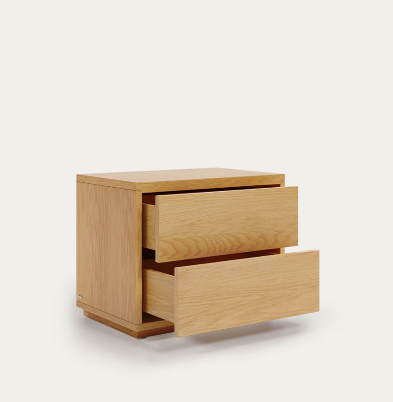 ABILEN Noćni ormarić od hrastovog furnira i bijelog laka, 53 x 44 cm, certificirano FSC 100%