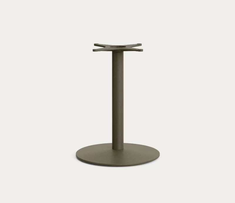 ESILDA Outdoor table with FSC 100% acacia top 80x80cm and green steel base Ø55x72cm