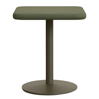 ESILDA Outdoor table with green cement top 70x70cm and green steel base Ø55x72cm