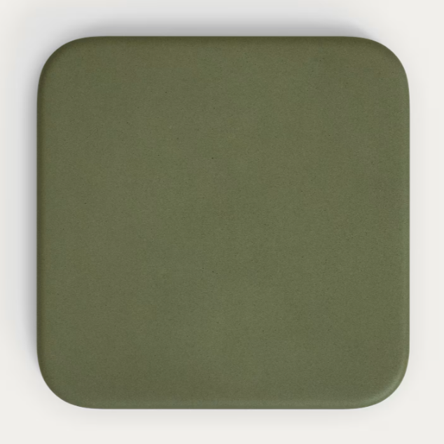 ESILDA Vrtni stol sa zelenom cementnom pločom 70x70 cm i zelenom čeličnom bazom Ø55x72 cm