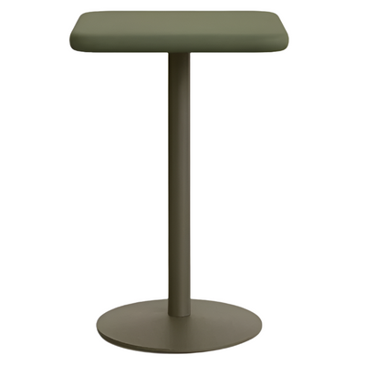 ESILDA Outdoor tall table with green cement top 70x70cm and green steel base Ø55x96cm