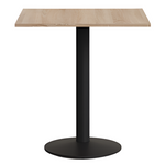 ESILDA Table in natural finish melamine with metal leg in a painted black finish, 70x70x70 cm