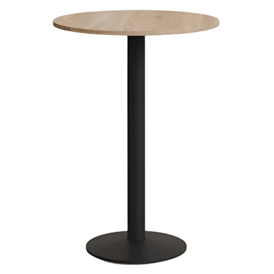 ESILDA High round table in natural finish melamine with metal leg in a painted black finish, Ø60x96cm