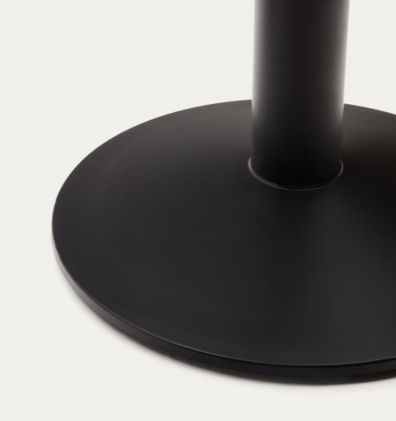 ESILDA High table in walnut finish melamine with metal leg in a painted black finish, 60x60x96 cm