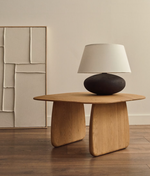 PIRITA Side table made from solid oak wood in a natural finish, 70.6 x 70 cm FSC 100%