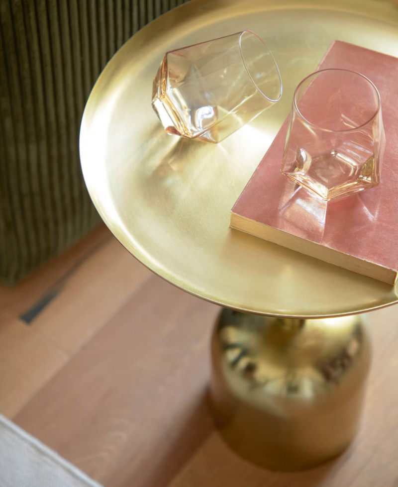 ADALUZ Pomoćni stolić od metala zlatne boje Ø 37 cm