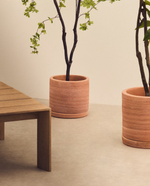 KARLINA Set of 2 terracotta plant pots with dishes, Ø 33 cm / Ø 24 cm