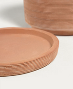 KARLINA Set of 2 terracotta plant pots with dishes, Ø 33 cm / Ø 24 cm