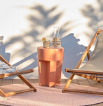 VILENA okrugli vanjski pomoćni stolić od terakote, Ø 33 cm