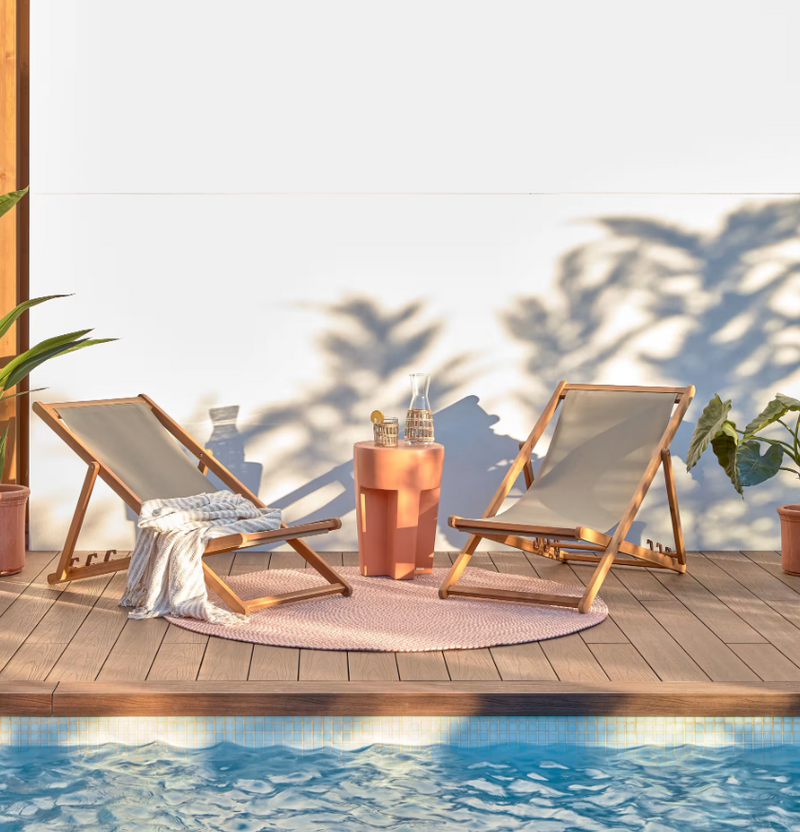 VILENA okrugli vanjski pomoćni stolić od terakote, Ø 33 cm