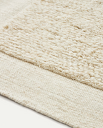 MARELY Bijeli vuneni tepih 200 x 300 cm