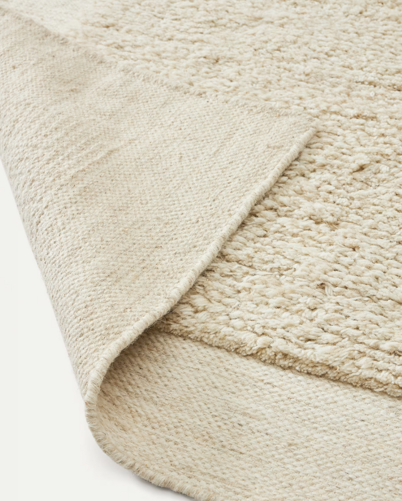 MARELY Bijeli vuneni tepih 200 x 300 cm