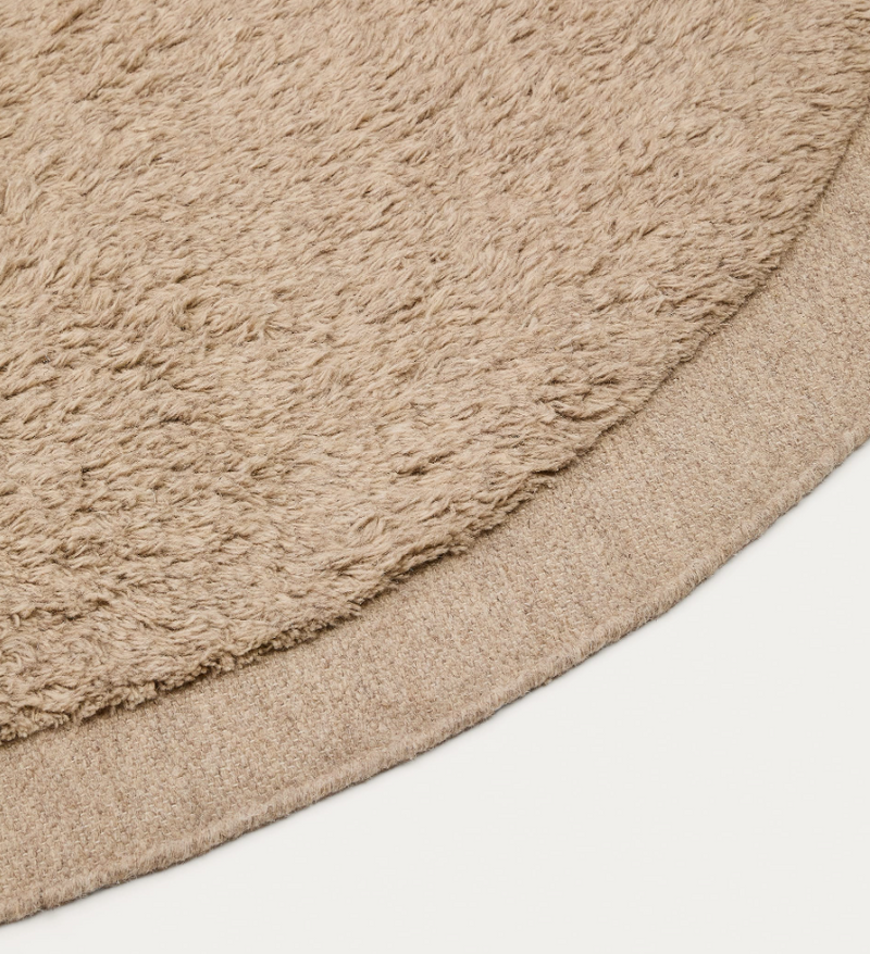 MARY Okrugli, bež vuneni tepih, Ø 200 cm