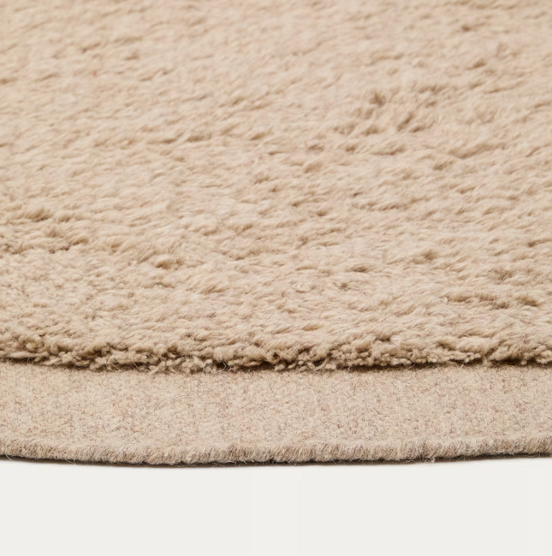 MARY Okrugli, bež vuneni tepih, Ø 200 cm