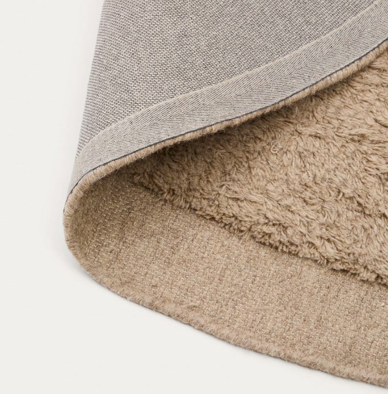 MARY Okrugli, bež vuneni tepih, Ø 200 cm