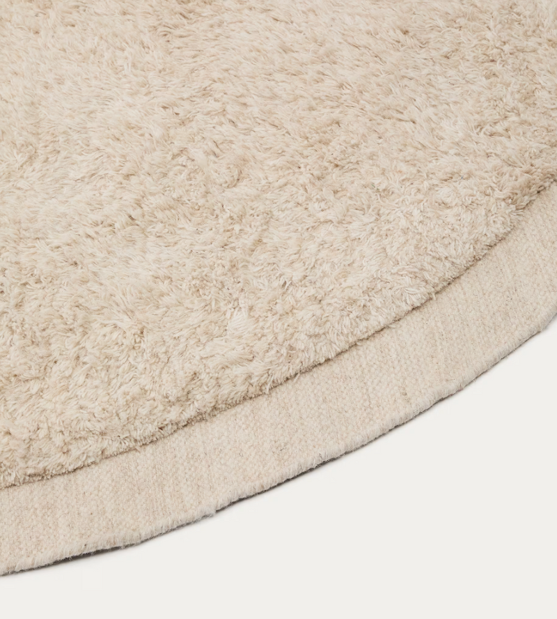 MARY Okrugli, bijeli vuneni tepih, Ø 200 cm
