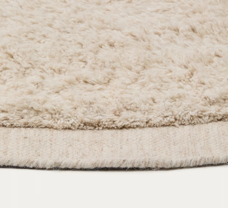 MARY Okrugli, bijeli vuneni tepih, Ø 200 cm