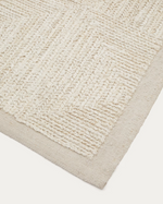 SICALI Bijeli tepih od jute 160 x 230 cm