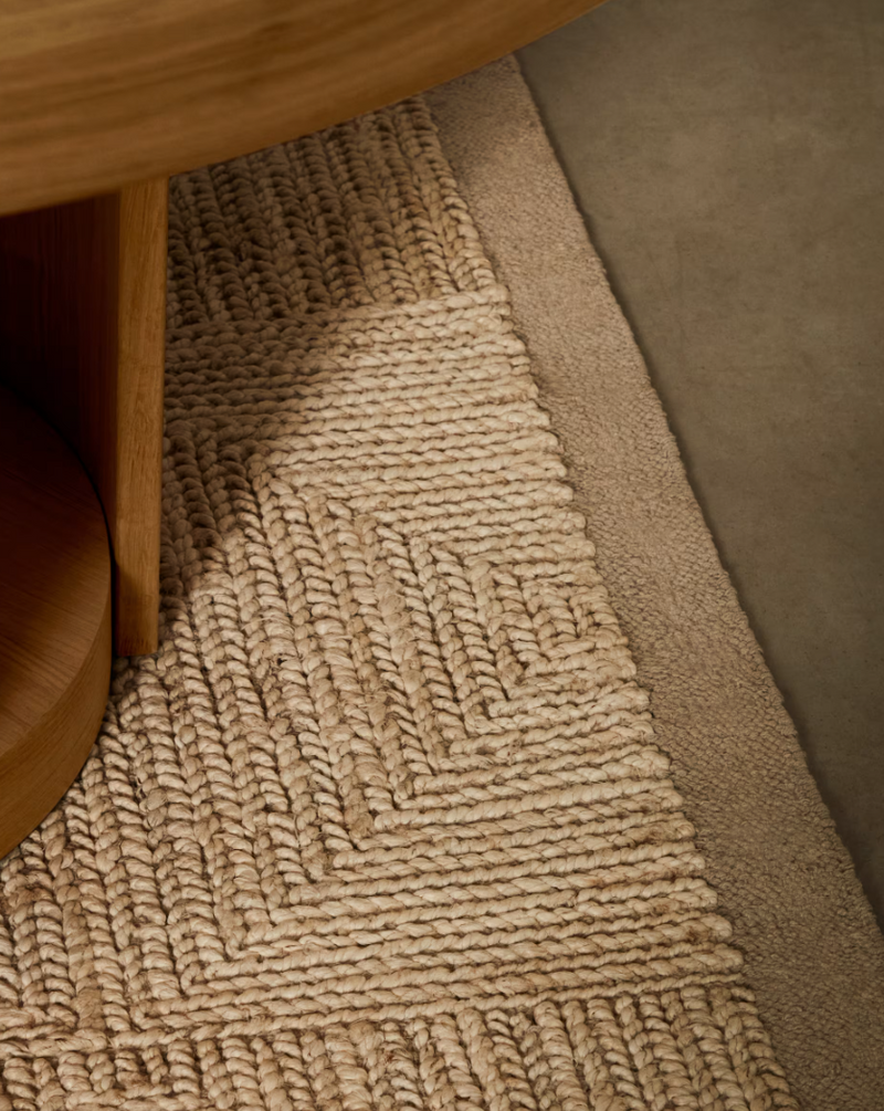 SICALI Bijeli tepih od jute 160 x 230 cm