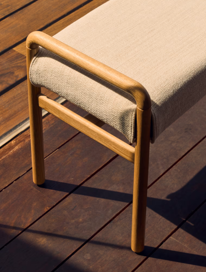 MACARET Klupa s uklonjivim pokrovom od punog hrasta s prirodnom završnom obradom 120 cm FSC Mix Credit