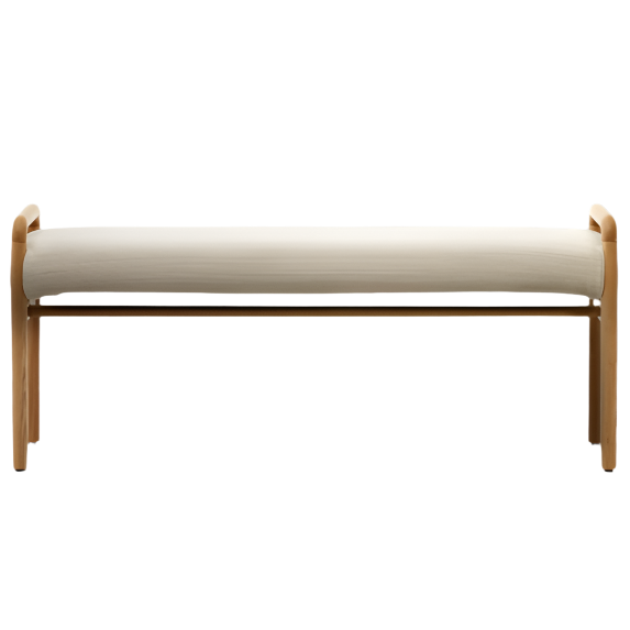 MACARET Bench with removable cover solid oak wood with natural finish 120 cm FSC Mix Credit