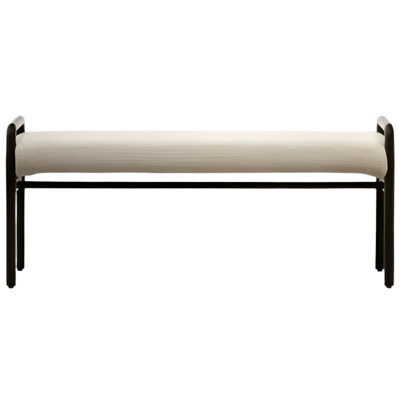 MACARET Bench with removable cover solid oak wood with black finish 120 cm FSC Mix Credit
