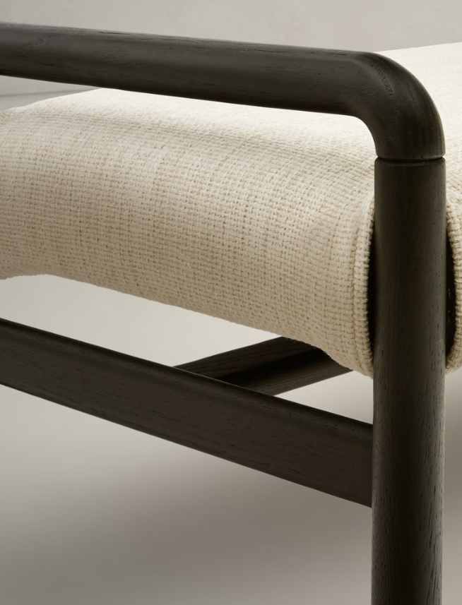 MACARET Klupa s uklonjivim pokrovom od masivnog hrasta s crnom završnom obradom 120 cm FSC Mix Credit