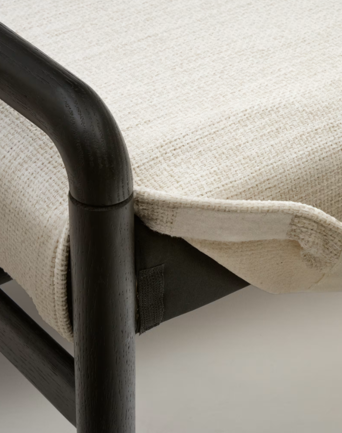 MACARET Klupa s uklonjivim pokrovom od masivnog hrasta s crnom završnom obradom 120 cm FSC Mix Credit