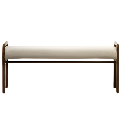 MACARET Bench with removable cover solid oak wood with walnut finish 120 cm FSC Mix Credit