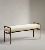 MACARET Klupa s uklonjivim pokrovom od masivnog hrasta s orahovom završnom obradom 120 cm FSC Mix Credit