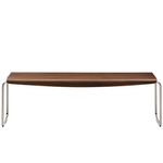 TARSEL Klupa od FSC 100% furnira oraha s konstrukcijom od brušenog nehrđajućeg čelika 142 cm