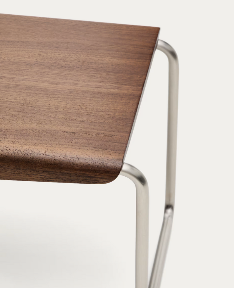 TARSEL Klupa od FSC 100% furnira oraha s konstrukcijom od brušenog nehrđajućeg čelika 142 cm