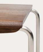 TARSEL Klupa od FSC 100% furnira oraha s konstrukcijom od brušenog nehrđajućeg čelika 142 cm