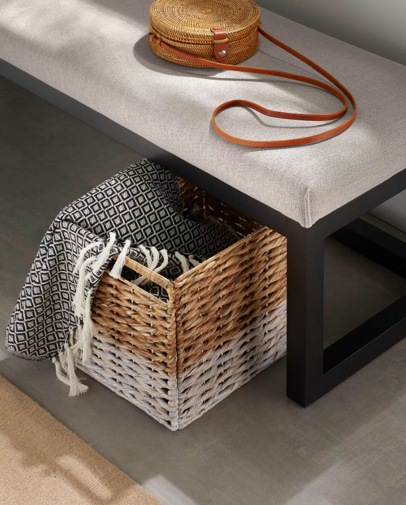 LOYA Drvena crna klupa 128 cm