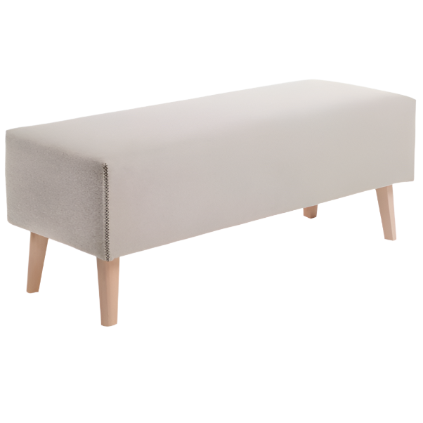 DYLA Klupa u bež boji s nogama od punog bukovog drva, 111 cm