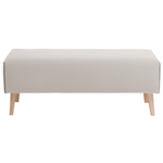 DYLA Klupa u bež boji s nogama od punog bukovog drva, 111 cm