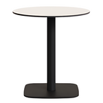 DINA Round outdoor table in white with metal legal in a painted black finish, Ø 68x70 cm